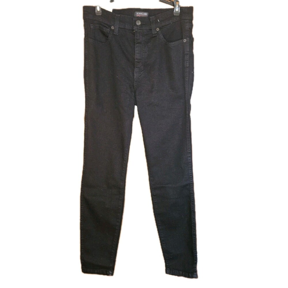NEW Kirkland Signature Jeans High Rise Skinny, Black Denim, Size 10 - Picture 2 of 9